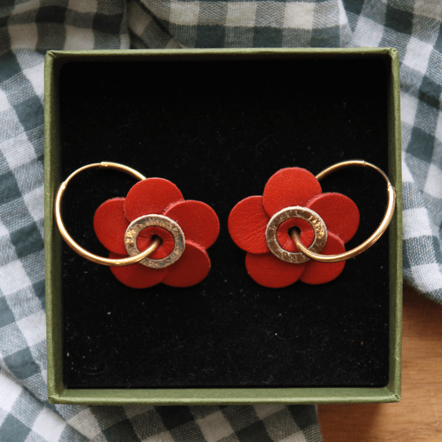 Boucles d’oreilles inspiration coquelicot