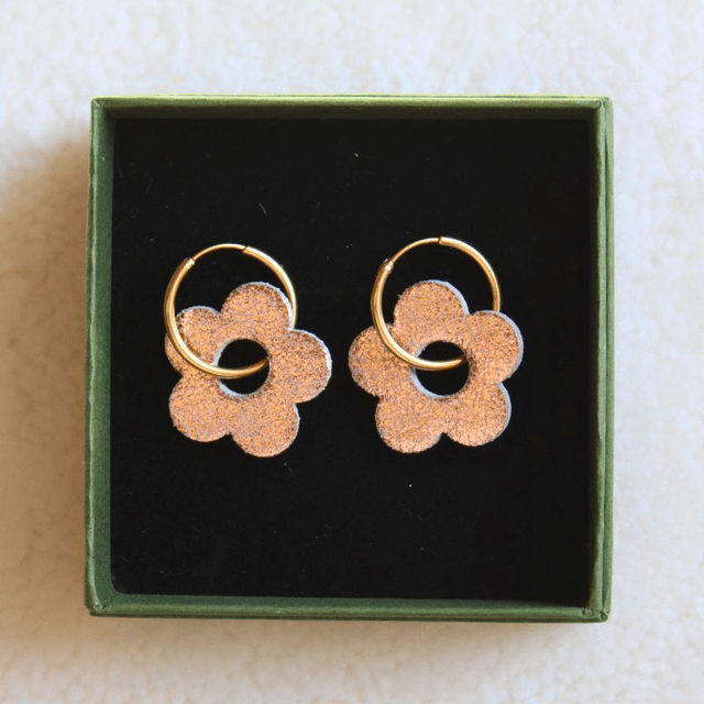 Boucles d’oreilles créoles fleurs 
