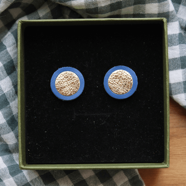 Boucles d’oreilles puces cuir rond