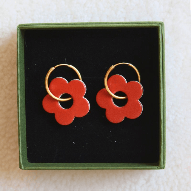 Boucles d’oreilles créoles fleurs 