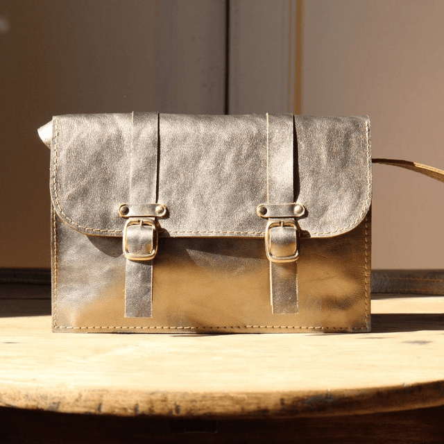 Petit Cartable n°1 - Bronze métallisé 